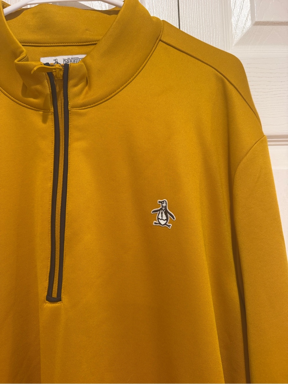 Original Penguin Men's Mustard Yellow Quarter-Zip Pullover - Picture 2 of 6
